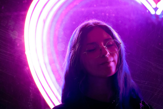 neon portrait woman artistic
